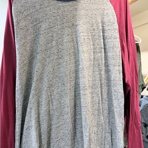 Old Navy Gray and Navy Long Sleeve Shirt